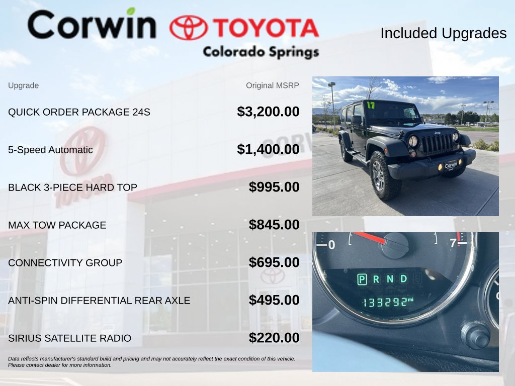 Used 2017 Jeep Wrangler Unlimited Sport w/ Quick Order Package 24S AWD/4WD image 4