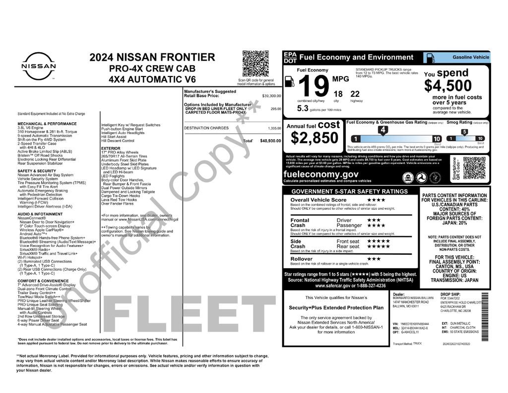 Used 2024 Nissan Frontier PRO-4X AWD/4WD image 19