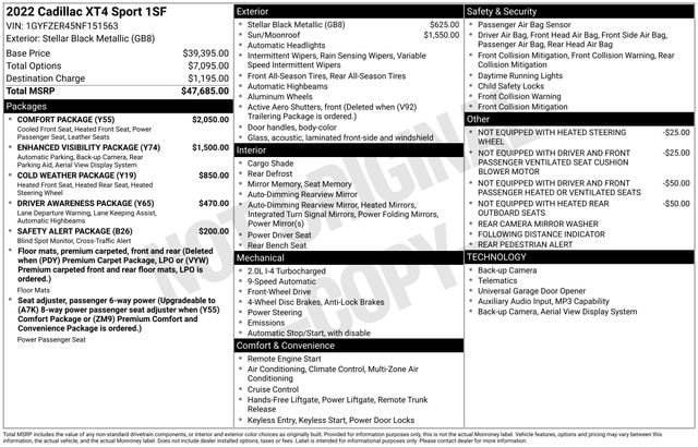 Certified 2022 Cadillac XT4 Sport w/ Comfort Package FWD image 34