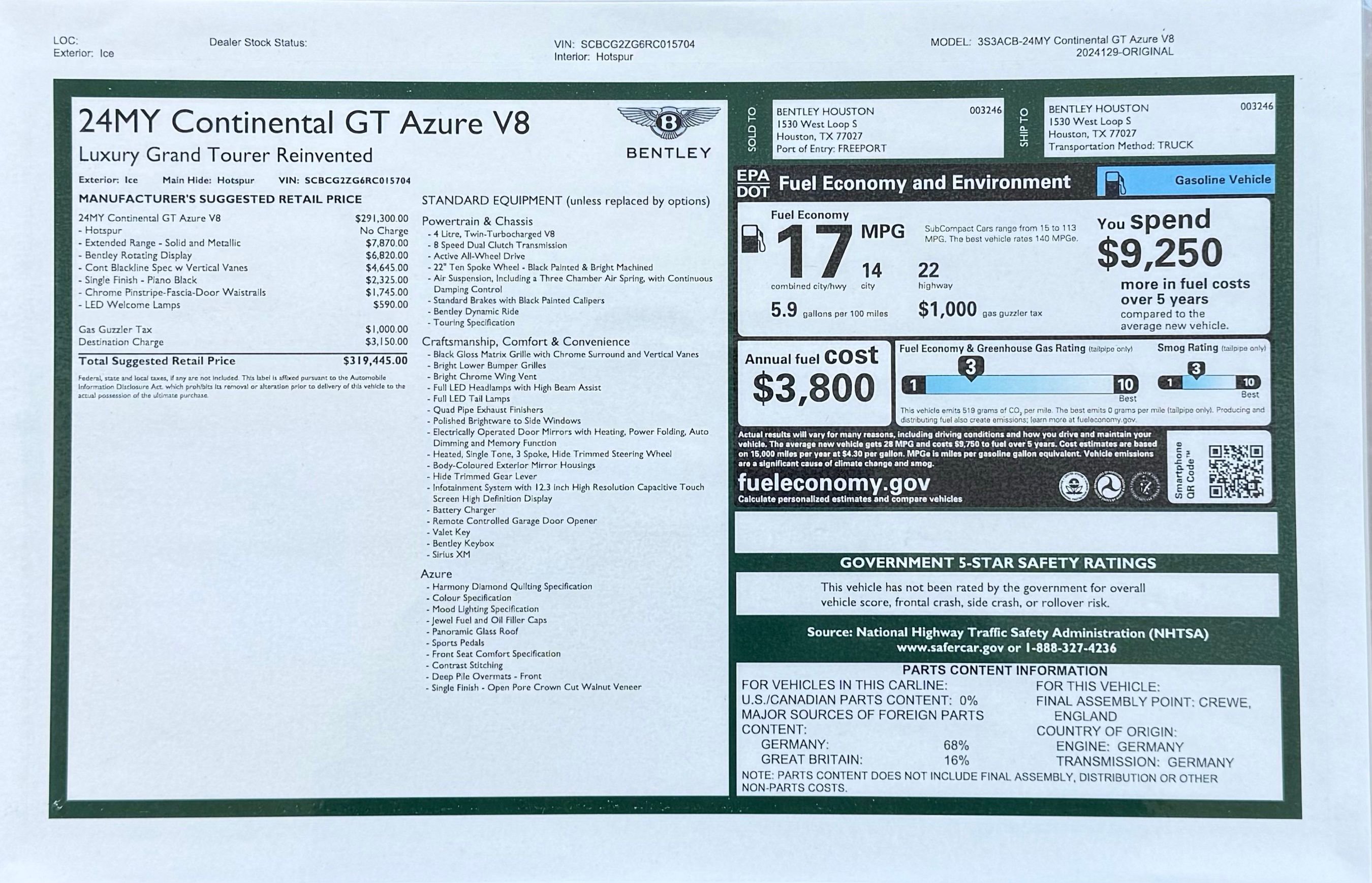 Used 2024 Bentley Continental GT Azure image 21
