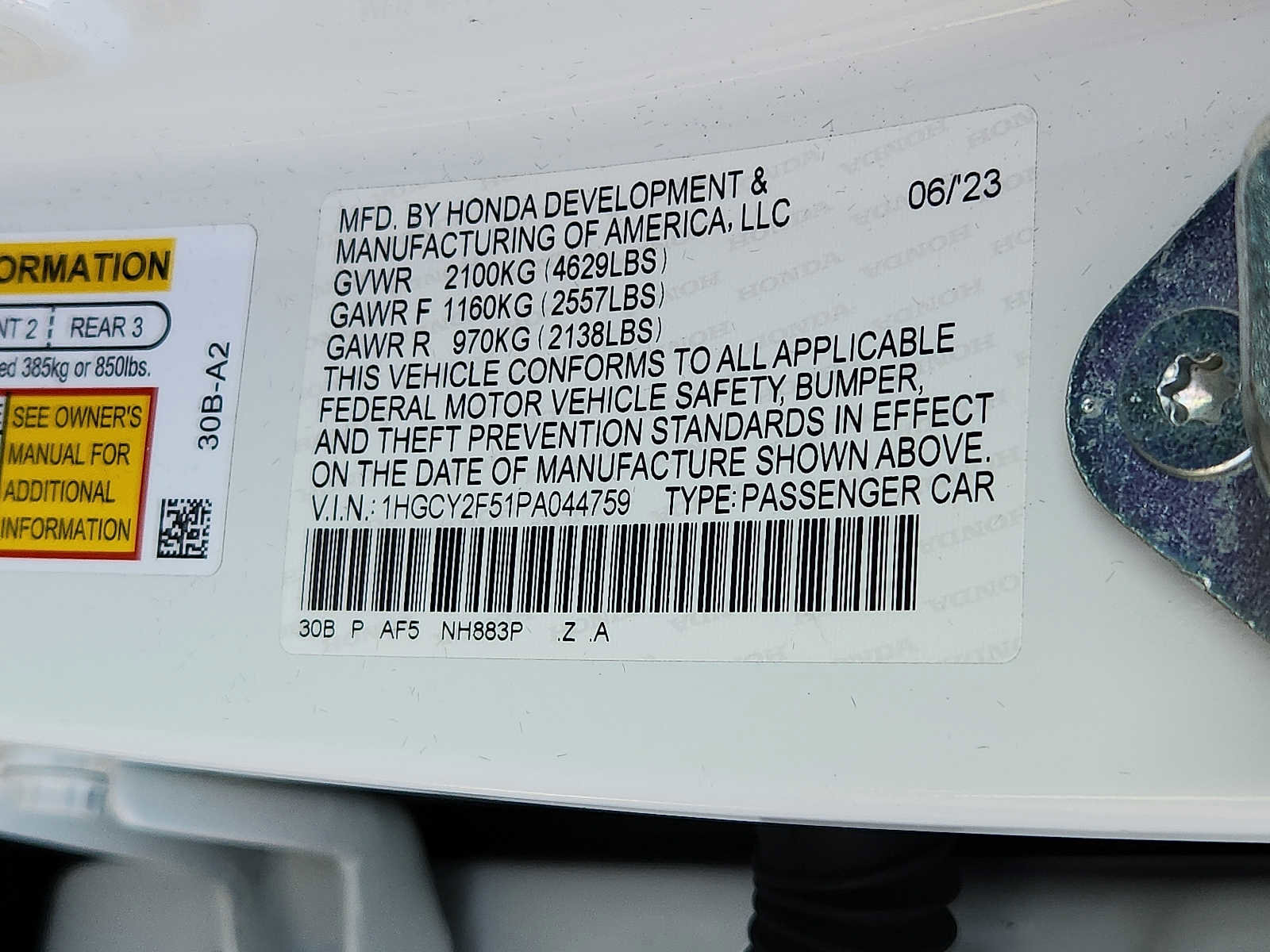 Certified 2023 Honda Accord Sport image 26