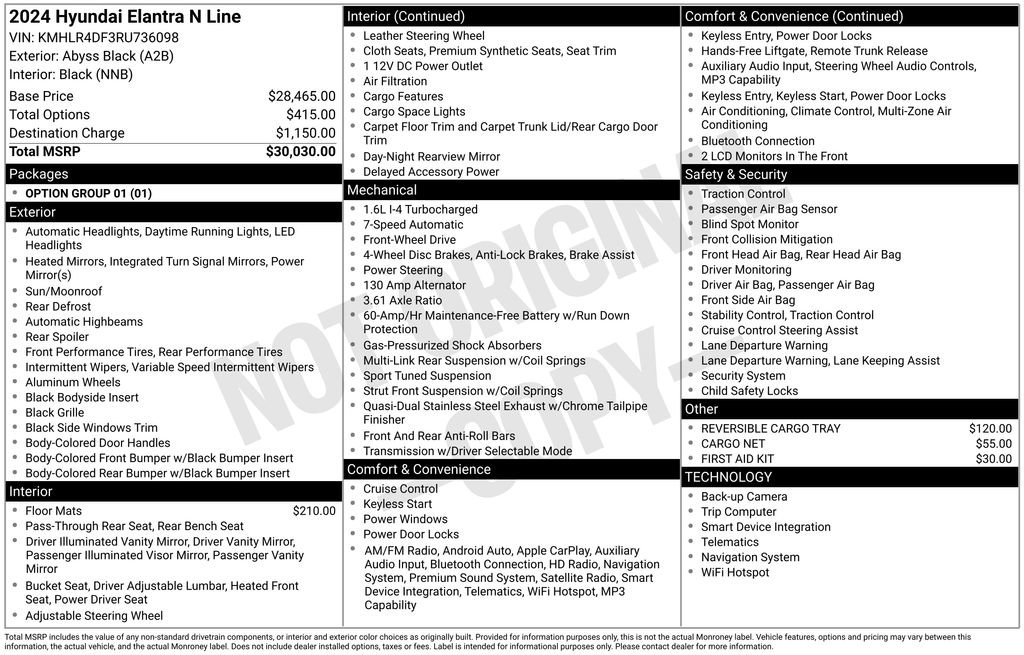 Certified 2024 Hyundai Elantra N Line FWD image 29