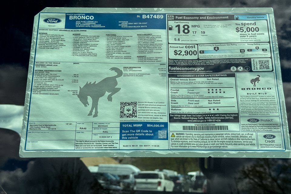 New 2025 Ford Bronco 4-Door w/ Sasquatch Package AWD/4WD image 17