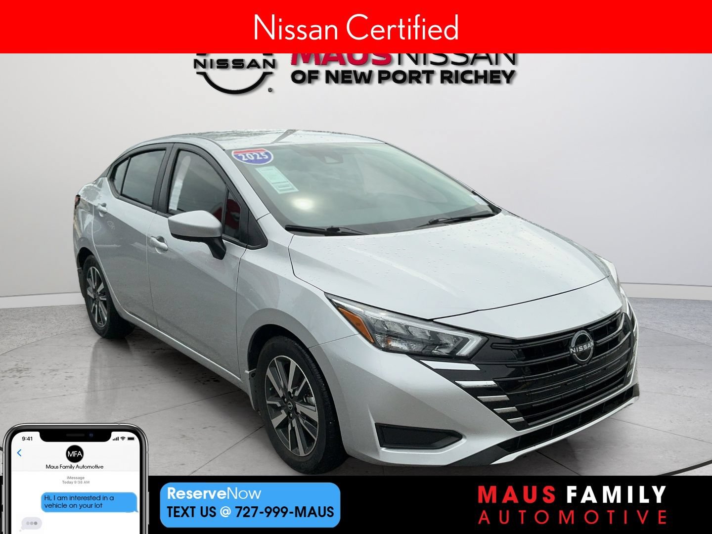 Certified 2025 Nissan Versa SV w/ Trunk Package FWD image 1