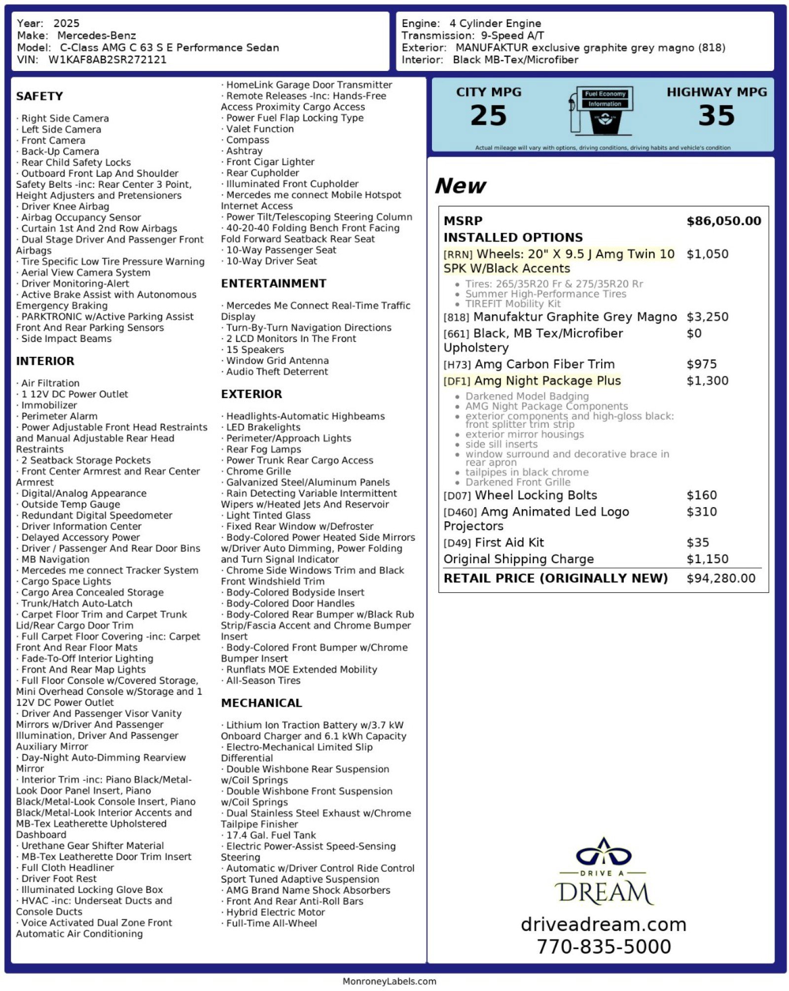 Used 2025 Mercedes-Benz C 36 AMG S image 64