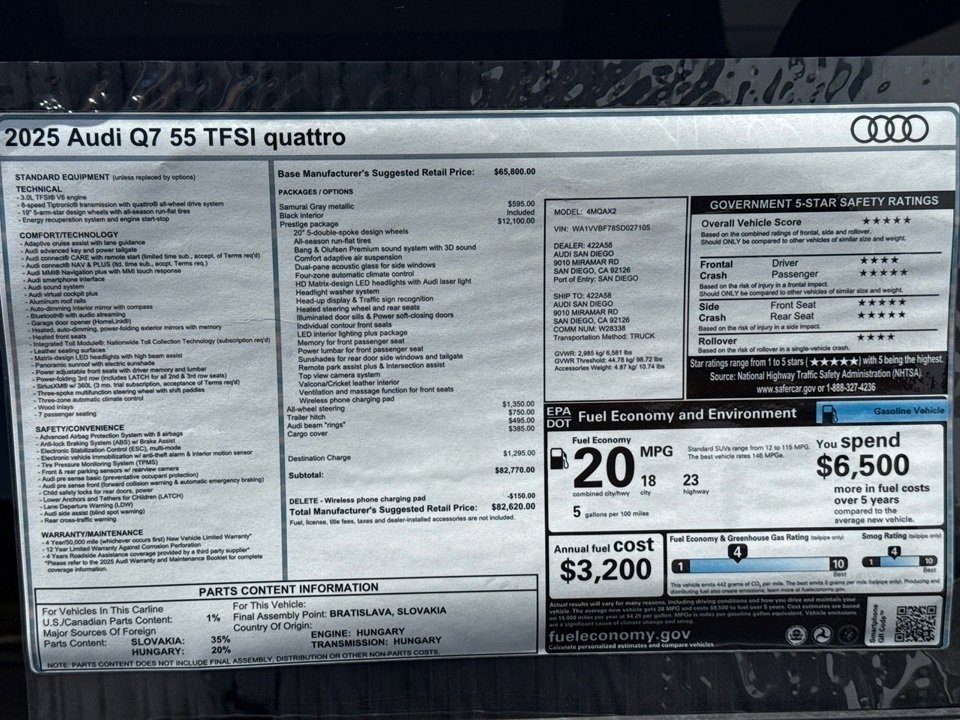 New 2025 Audi Q7 3.0T Prestige image 21