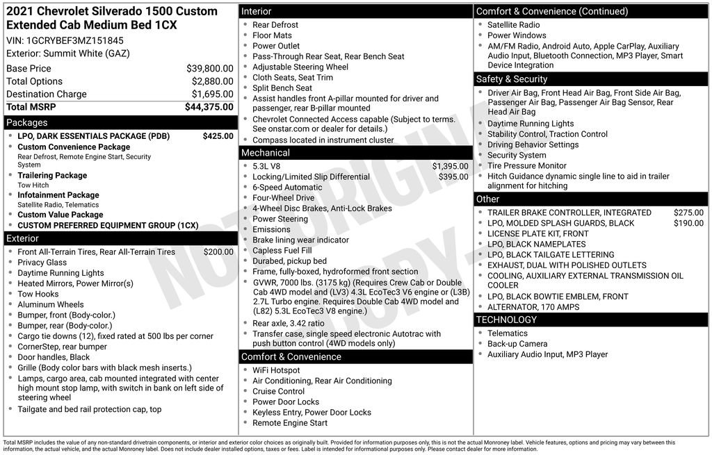 Used 2021 Chevrolet Silverado 1500 Custom w/ LPO, Dark Essentials Package AWD/4WD image 50