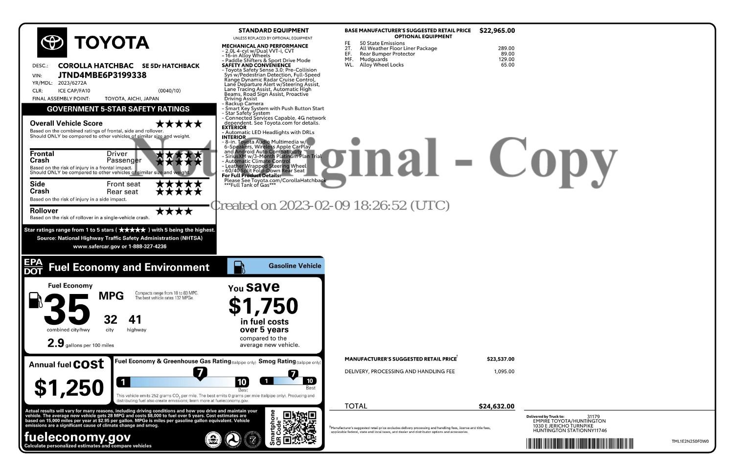 Used 2023 Toyota Corolla SE FWD image 2