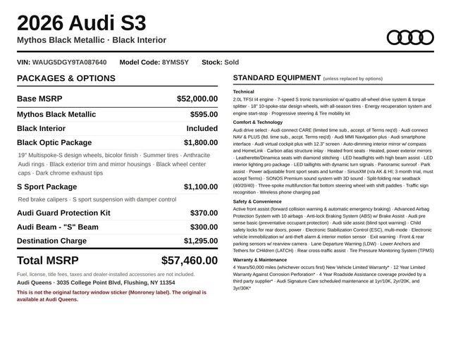 New 2026 Audi S3 Premium AWD/4WD image 16