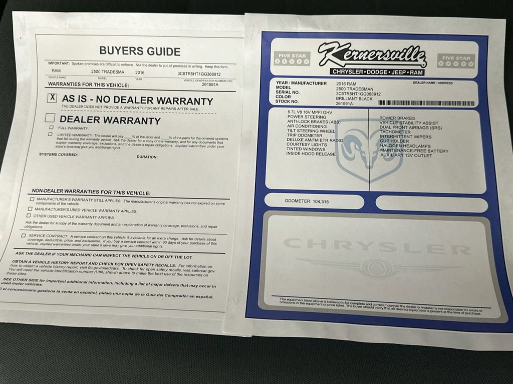 Used 2016 RAM 2500 Tradesman w/ Chrome Appearance Group AWD/4WD image 34