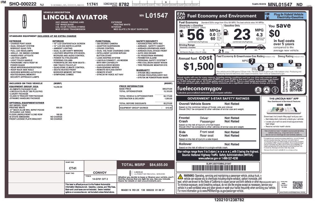Used 2021 Lincoln Aviator Grand Touring w/ Equipment Group 302A image 36