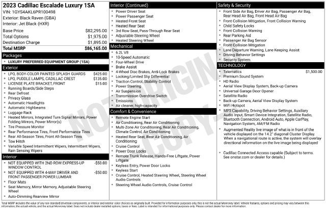 Certified 2023 Cadillac Escalade Luxury AWD/4WD image 34