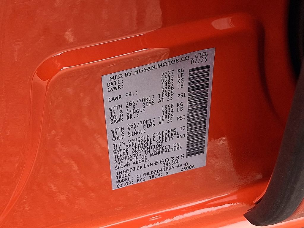 Used 2025 Nissan Frontier PRO-4X w/ Interior Protection Package image 27