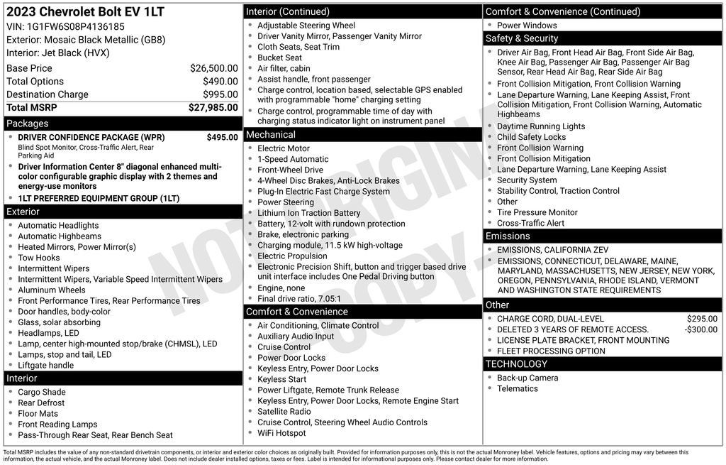 Used 2023 Chevrolet Bolt LT w/ Driver Confidence Package image 15