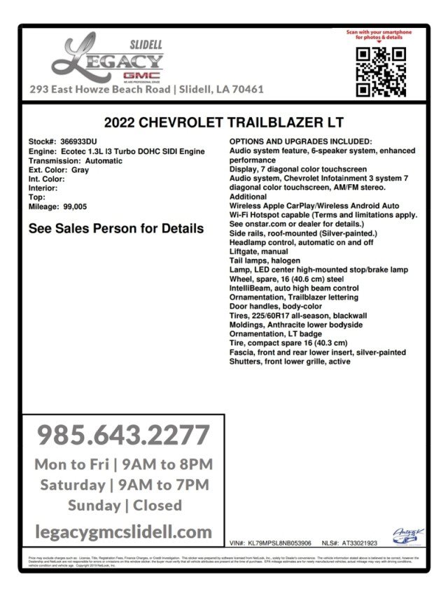 Used 2022 Chevrolet TrailBlazer LT FWD image 26