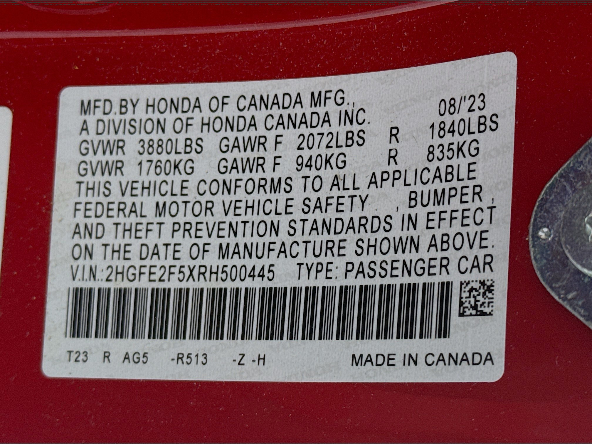 Certified 2024 Honda Civic Sport image 29