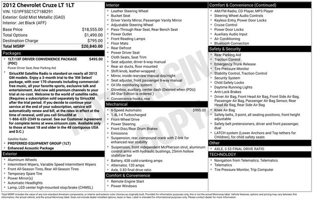 Used 2012 Chevrolet Cruze LT image 7