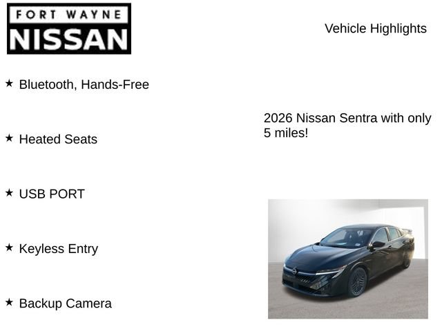 New 2026 Nissan Sentra SV w/ SV Convenience Package image 8