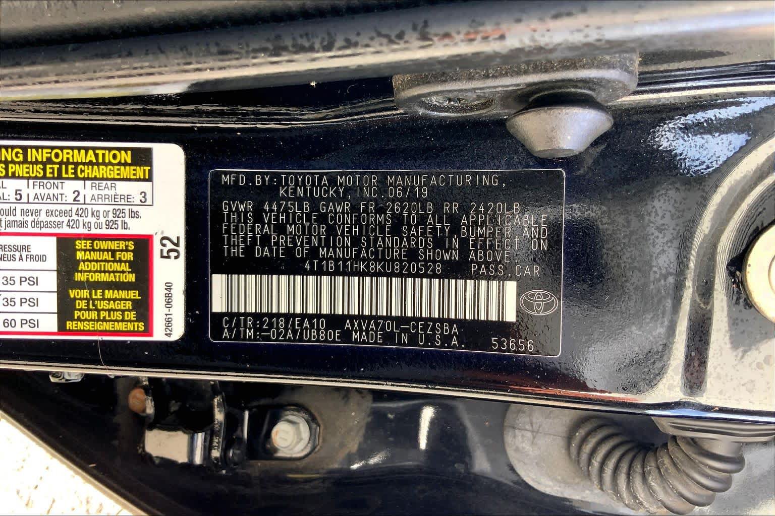 Used 2019 Toyota Camry SE w/ Convenience Package FWD image 36