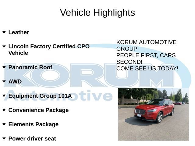 Certified 2022 Lincoln Corsair AWD w/ Premium Package image 4