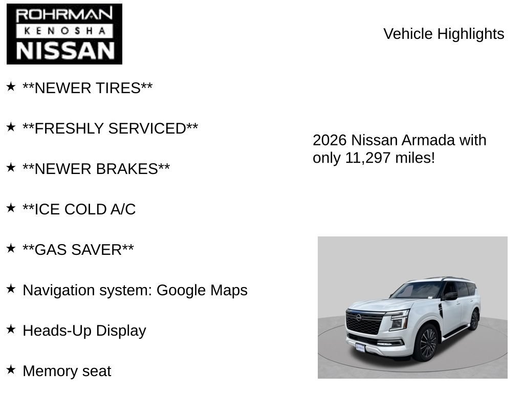 Used 2026 Nissan Armada Platinum Reserve AWD/4WD image 8