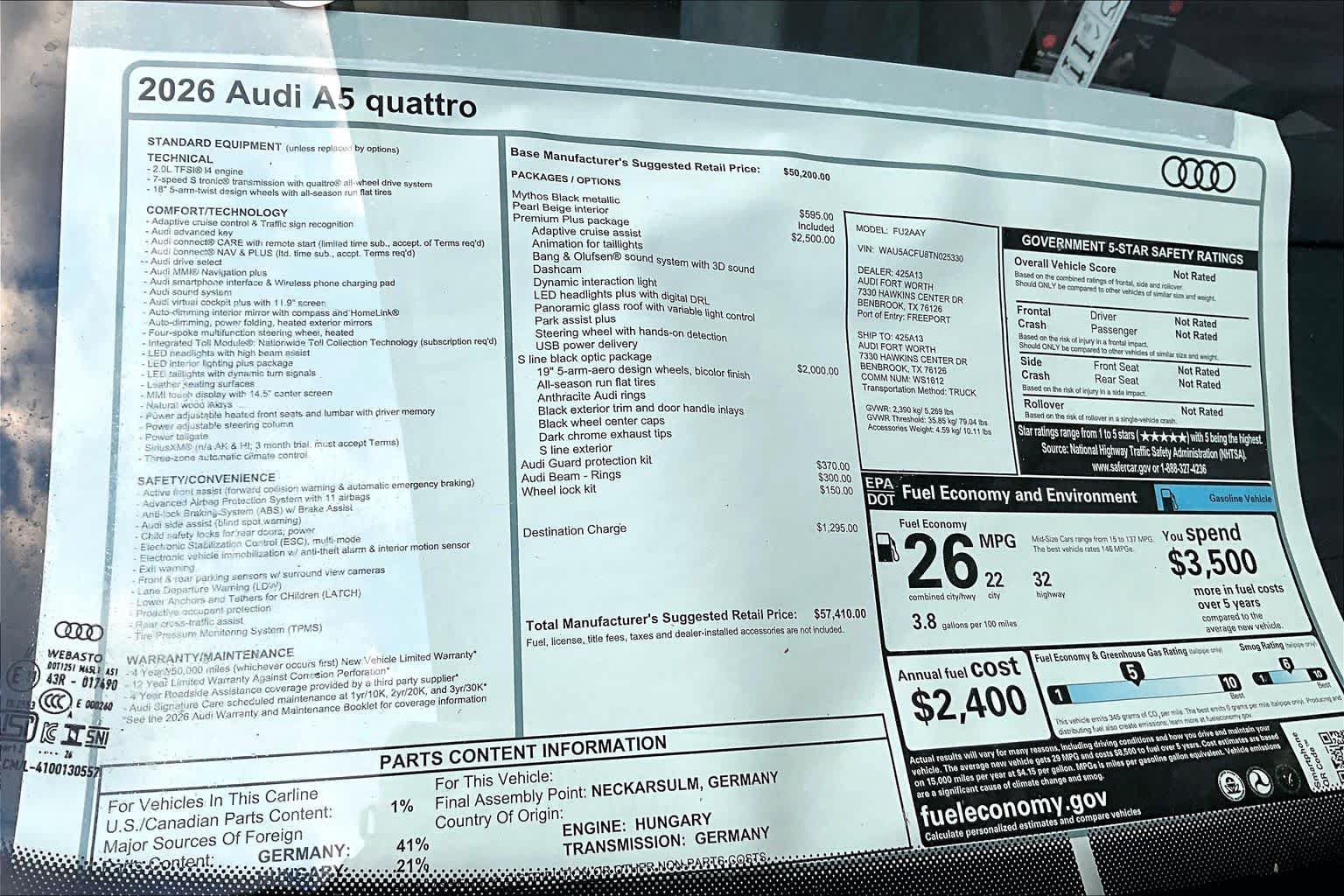 New 2026 Audi A5 Premium Plus w/ Premium Plus Package AWD/4WD image 19