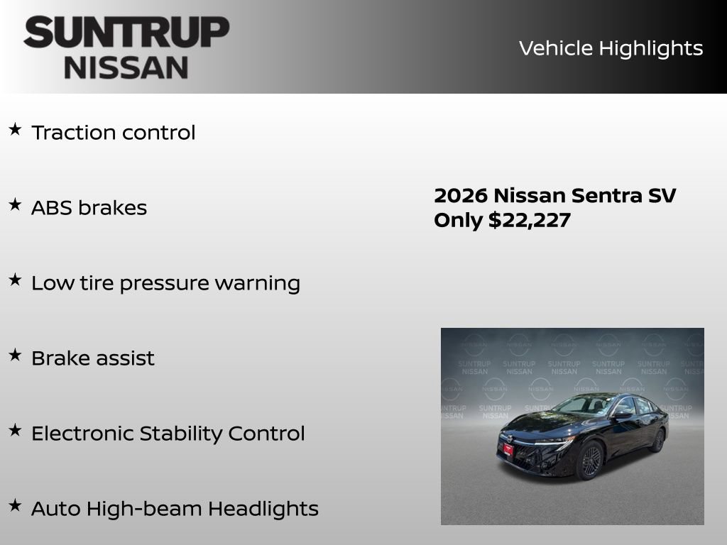 Certified 2026 Nissan Sentra SV w/ Floor Mat Package FWD image 16
