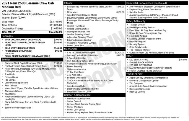 Used 2021 RAM 2500 Laramie w/ Body Color Bumper Group image 37