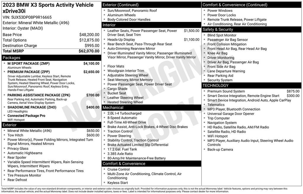 Used 2023 BMW X3 xDrive30i w/ M Sport Package AWD/4WD image 9
