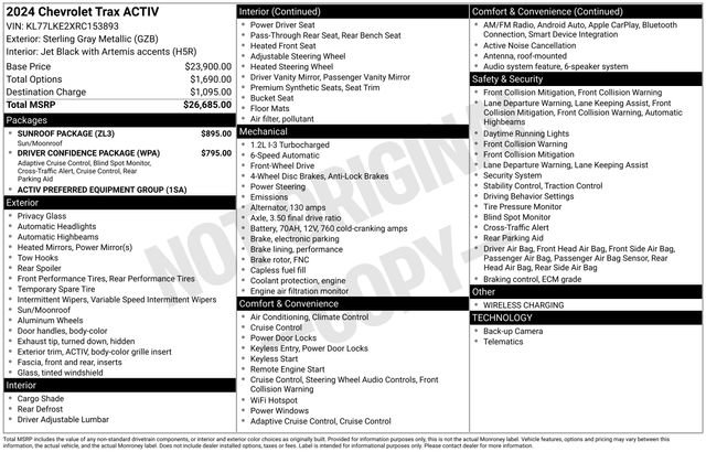 Used 2024 Chevrolet Trax ACTIV w/ Sunroof Package image 15