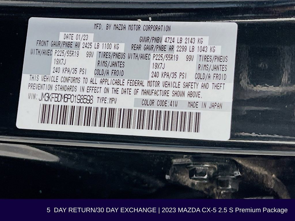 Used 2023 MAZDA CX-5 AWD 2.5 S w/ Premium Package image 38
