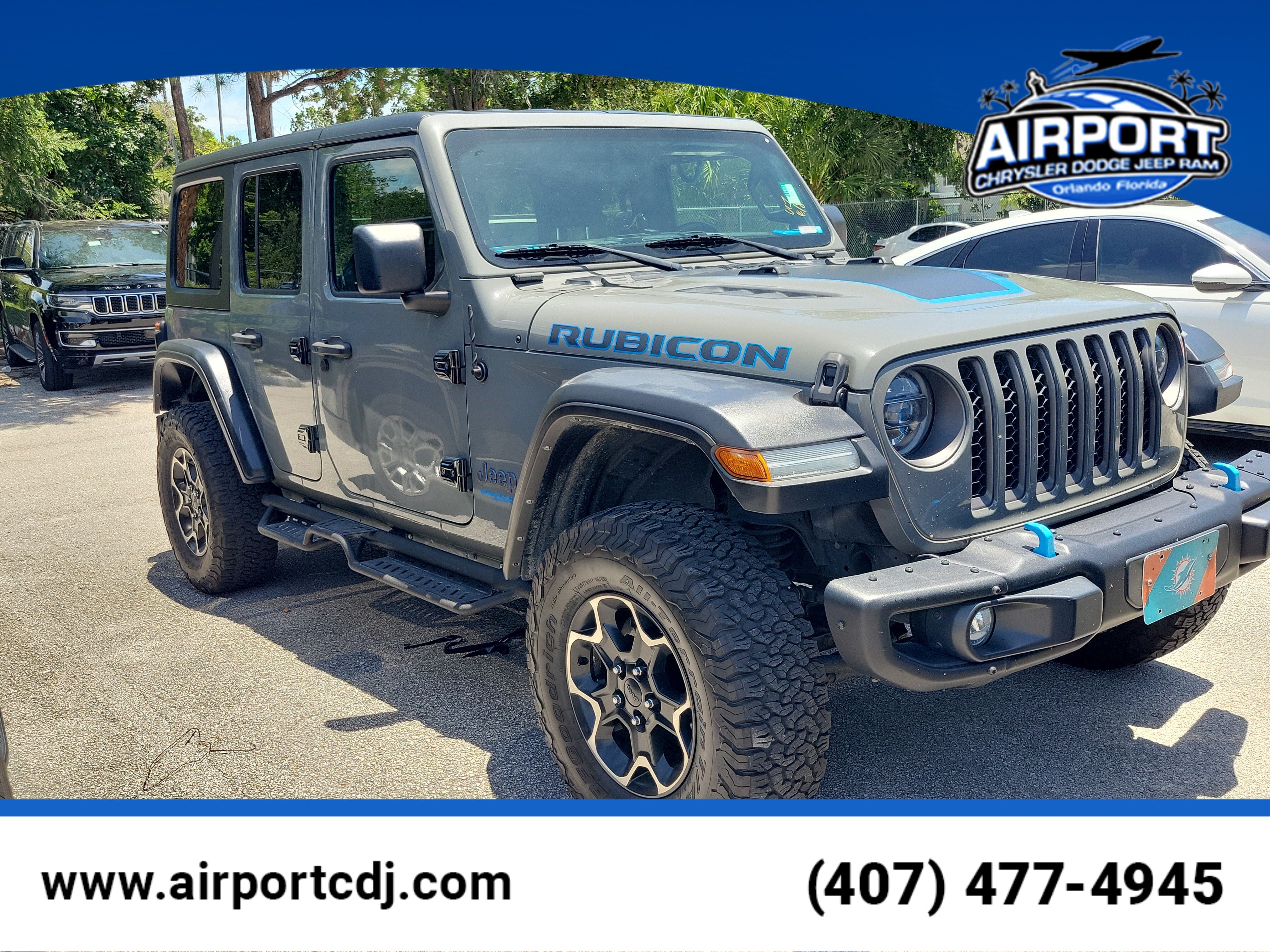 Used 2021 Jeep Wrangler Unlimited Rubicon 4xe w/ Steel Bumper Group AWD/4WD image 1