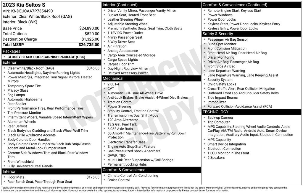 Used 2023 Kia Seltos S AWD/4WD image 5