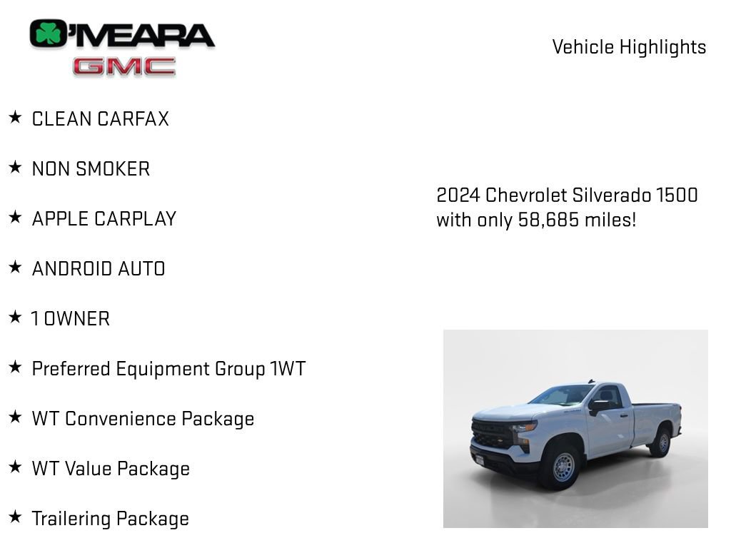 Used 2024 Chevrolet Silverado 1500 W/T w/ WT Value Package image 8