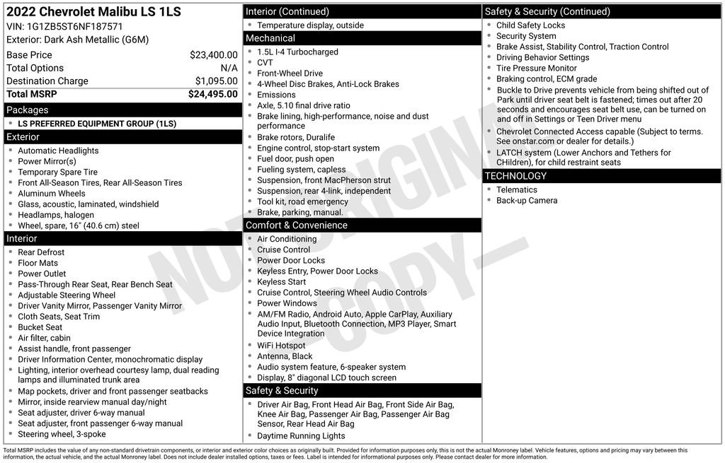 Used 2022 Chevrolet Malibu LS image 6