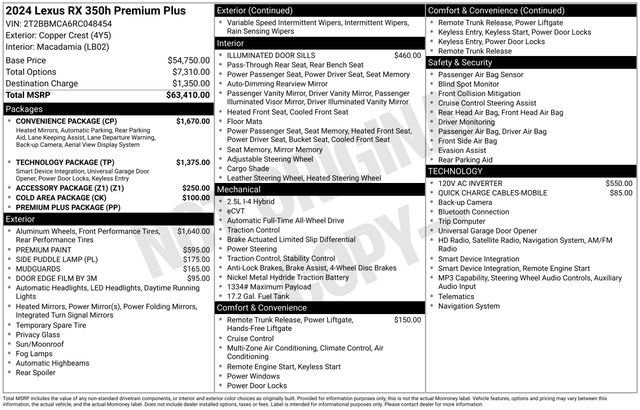 Used 2024 Lexus RX 350 w/ Convenience Package AWD/4WD image 8