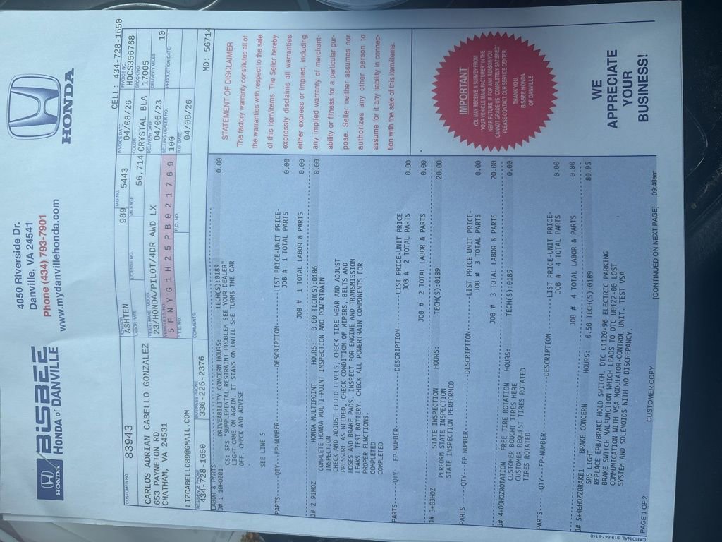 Certified 2023 Honda Pilot LX image 20