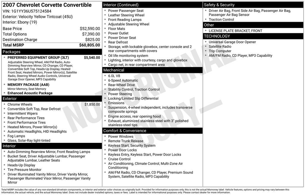 Used 2007 Chevrolet Corvette Convertible w/ Preferred Equipment Group RWD image 33