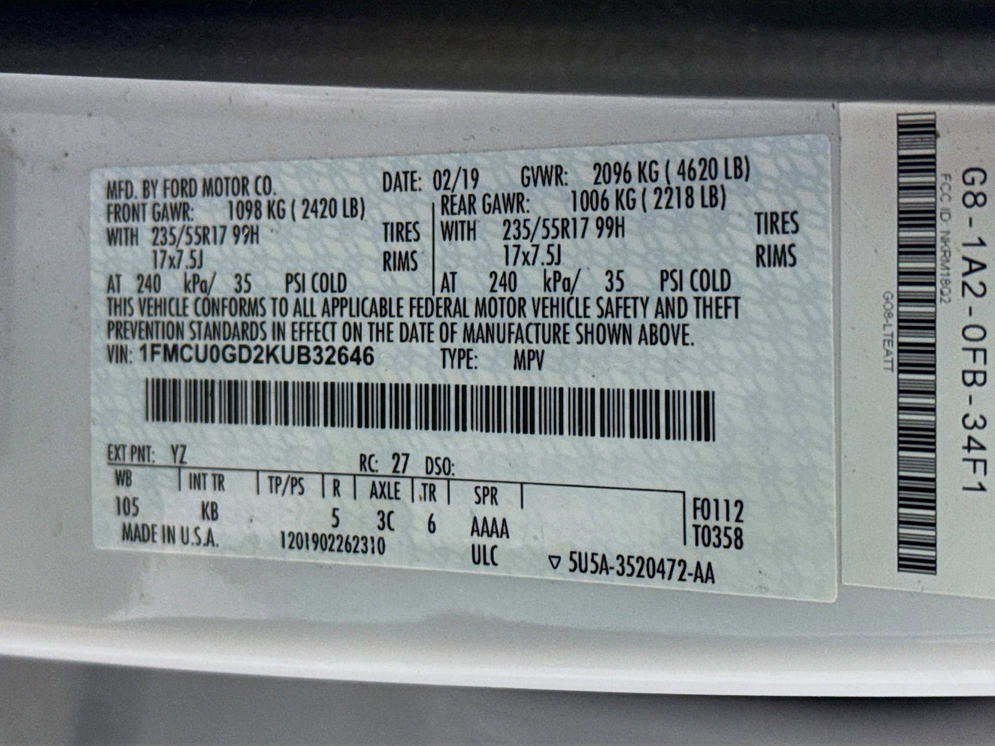 Used 2019 Ford Escape SE FWD image 35