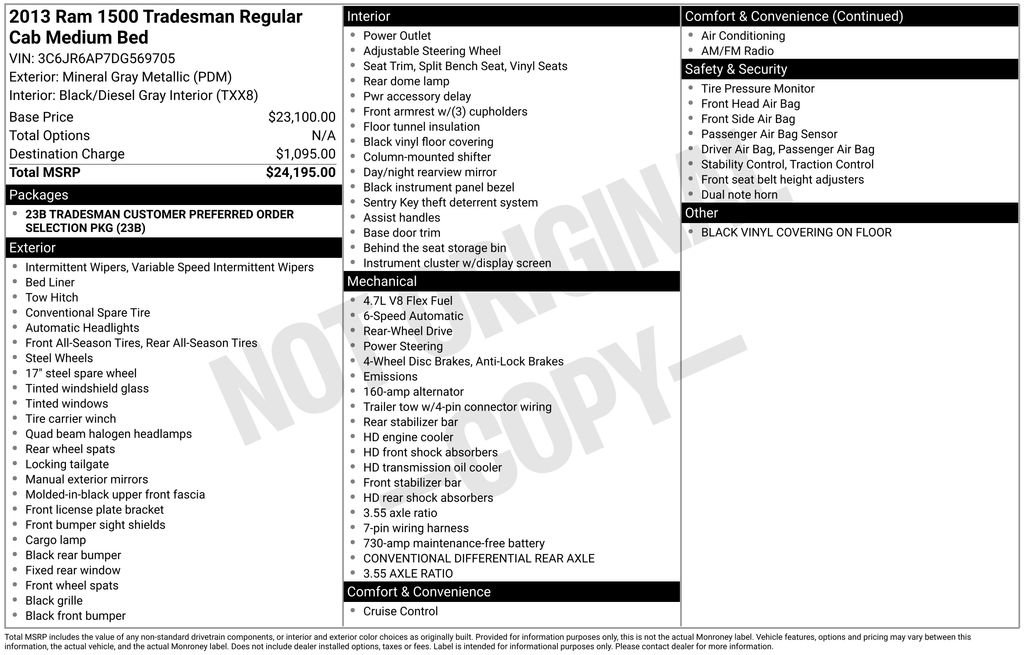 Used 2013 RAM 1500 Tradesman image 1