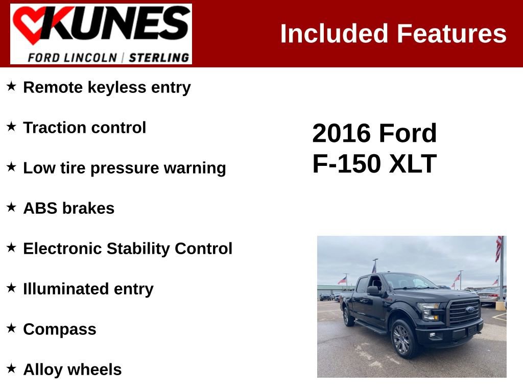 Used 2016 Ford F150 XLT w/ Equipment Group 301A Mid image 2