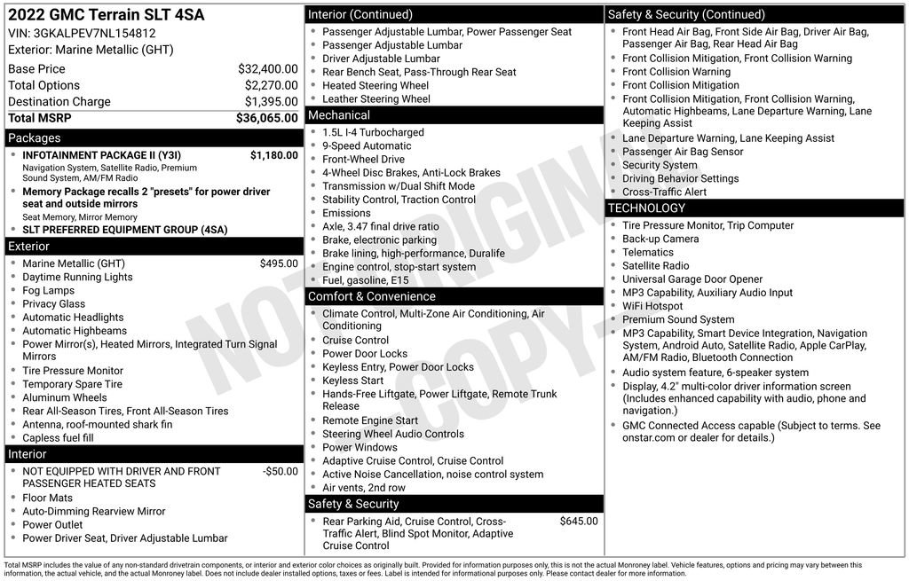 Used 2022 GMC Terrain SLT w/ Infotainment Package II FWD image 21
