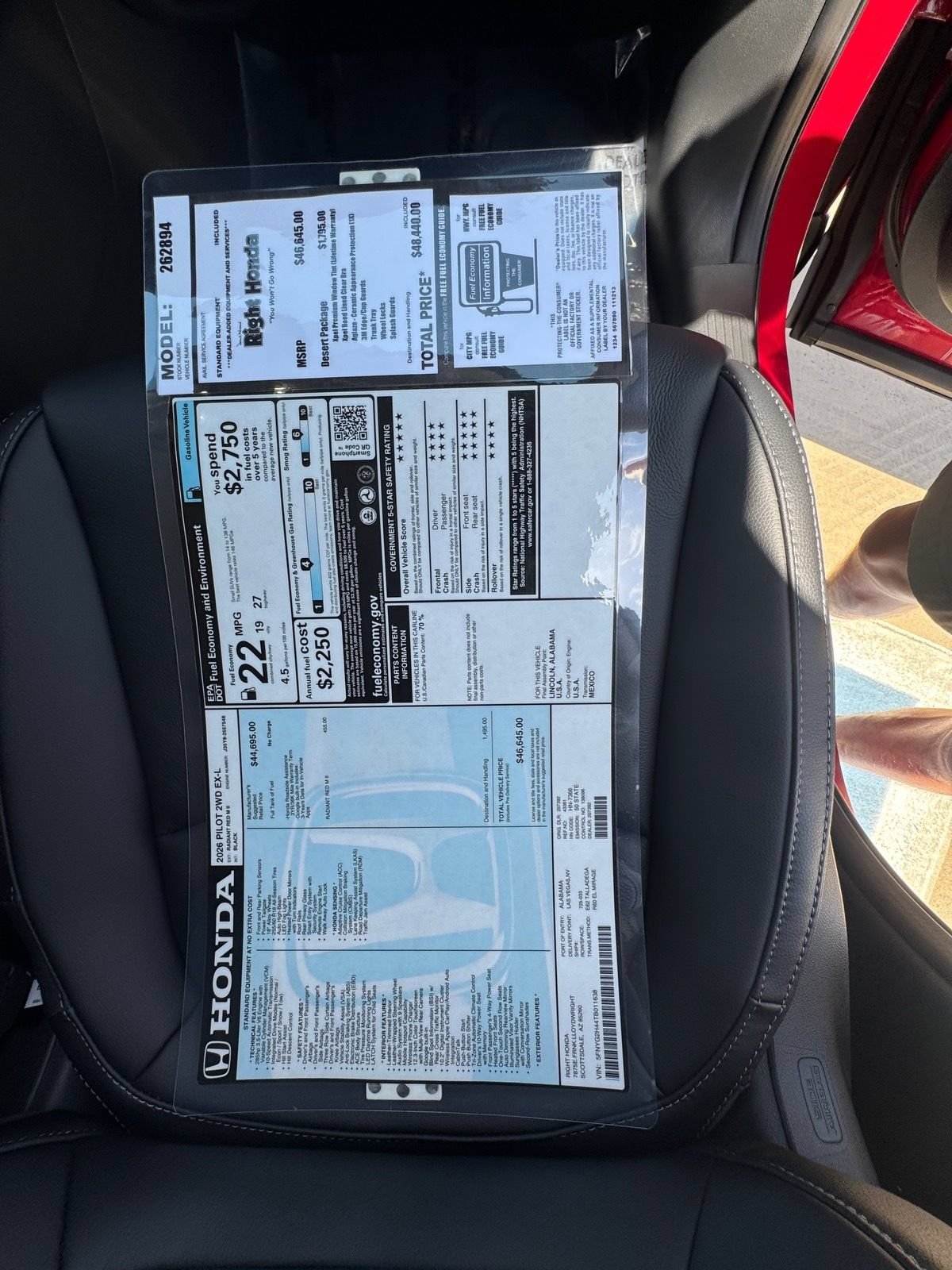 New 2026 Honda Pilot EX-L image 25