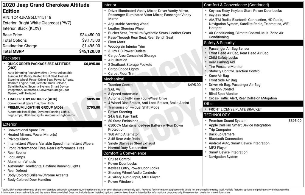 Used 2020 Jeep Grand Cherokee Altitude image 43