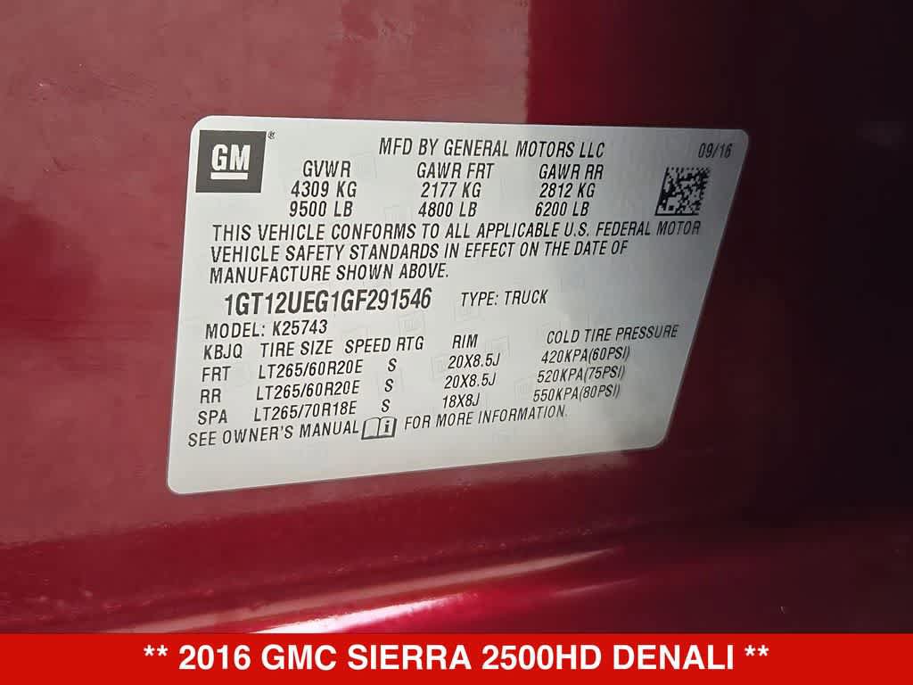 Used 2016 GMC Sierra 2500 Denali w/ Driver Alert Package AWD/4WD image 40