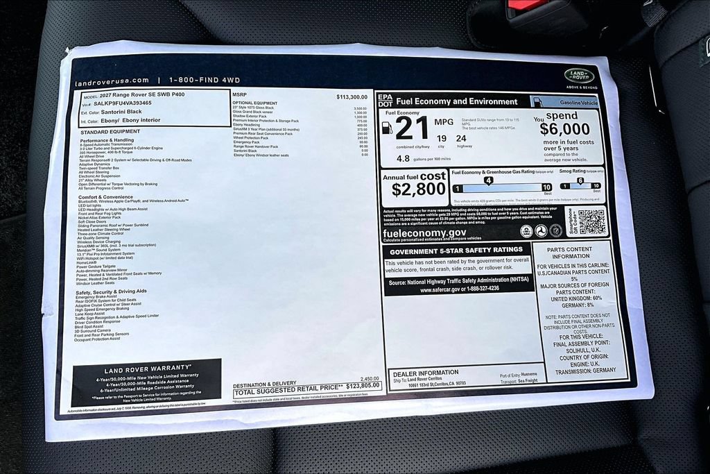 New 2027 Land Rover Range Rover SE AWD/4WD image 14