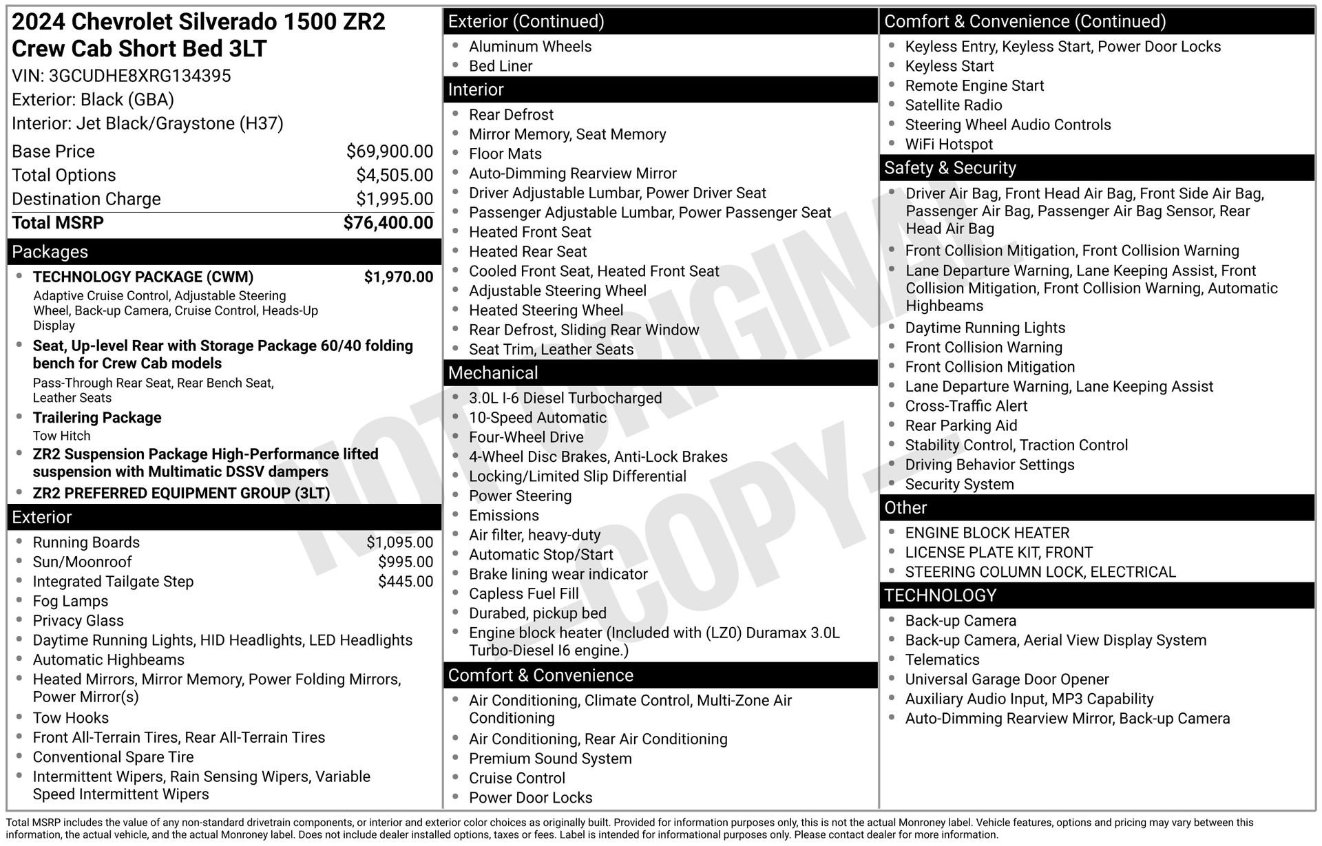 Used 2024 Chevrolet Silverado 1500 ZR2 w/ Technology Package AWD/4WD image 3