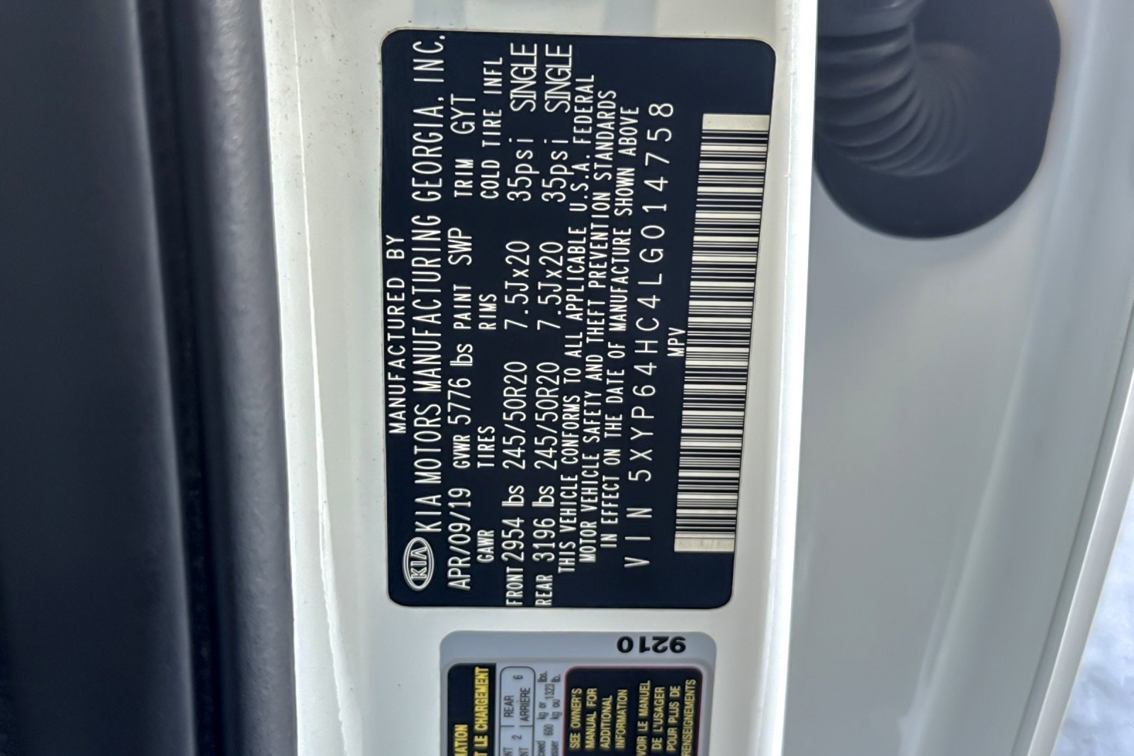 Used 2020 Kia Telluride S w/ S 8 Passenger Seating Package FWD image 28