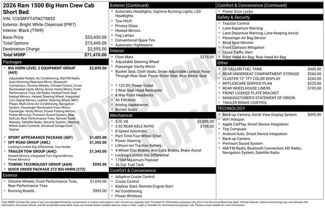 New 2026 RAM 1500 Big Horn AWD/4WD image 36