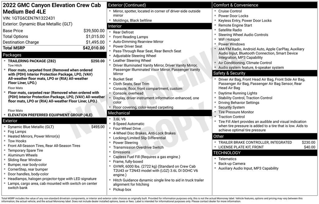 Used 2022 GMC Canyon Elevation w/ Trailering Package image 38